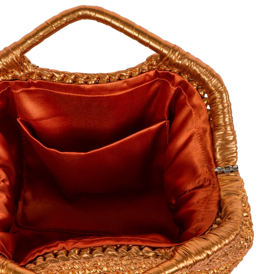 COPPER METALLIC HANDBAG