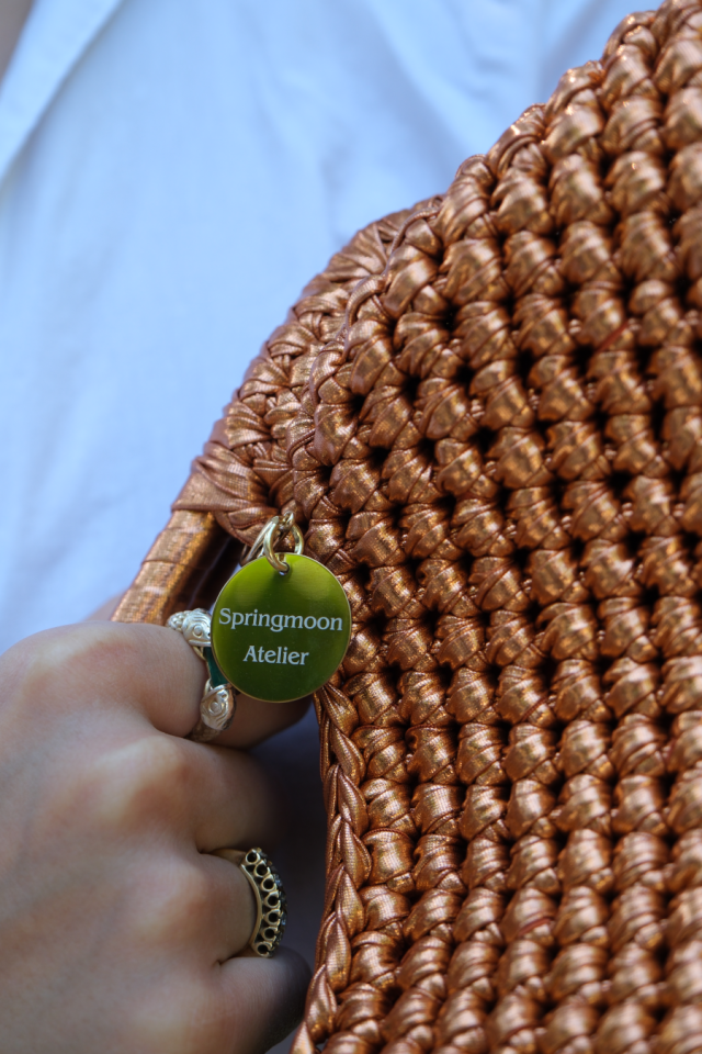 COPPER METALLIC HANDBAG