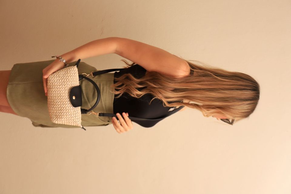 Mini Straw Black Crossbody Bag