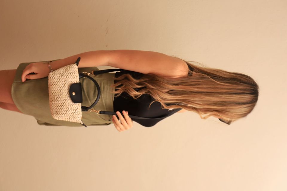 Mini Straw Black Crossbody Bag