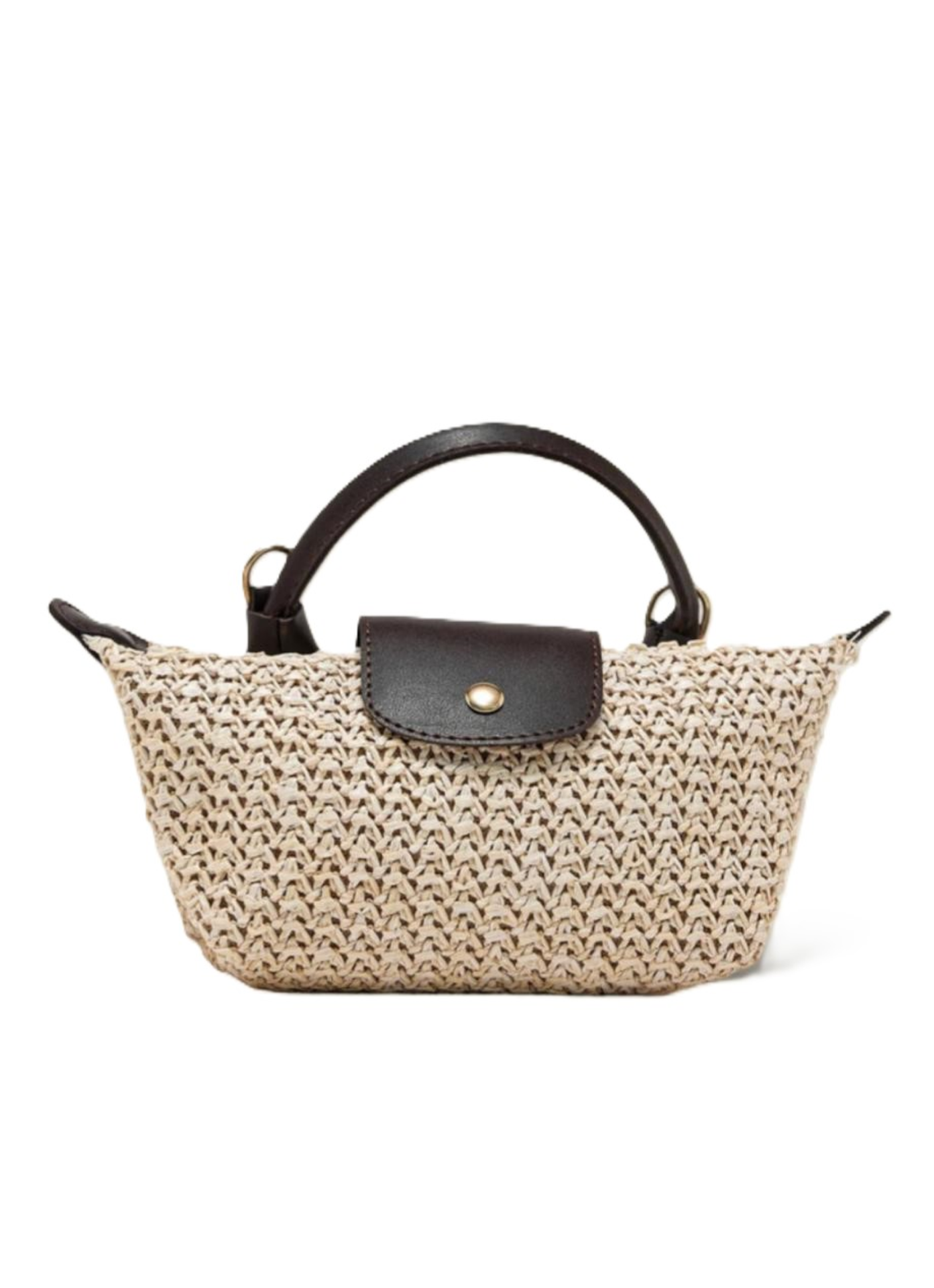 Mini Straw Black Crossbody Bag